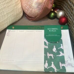Anthropologie NWT At A Glance Week to Week Paper Pad Desktop Planner w/ Dogs